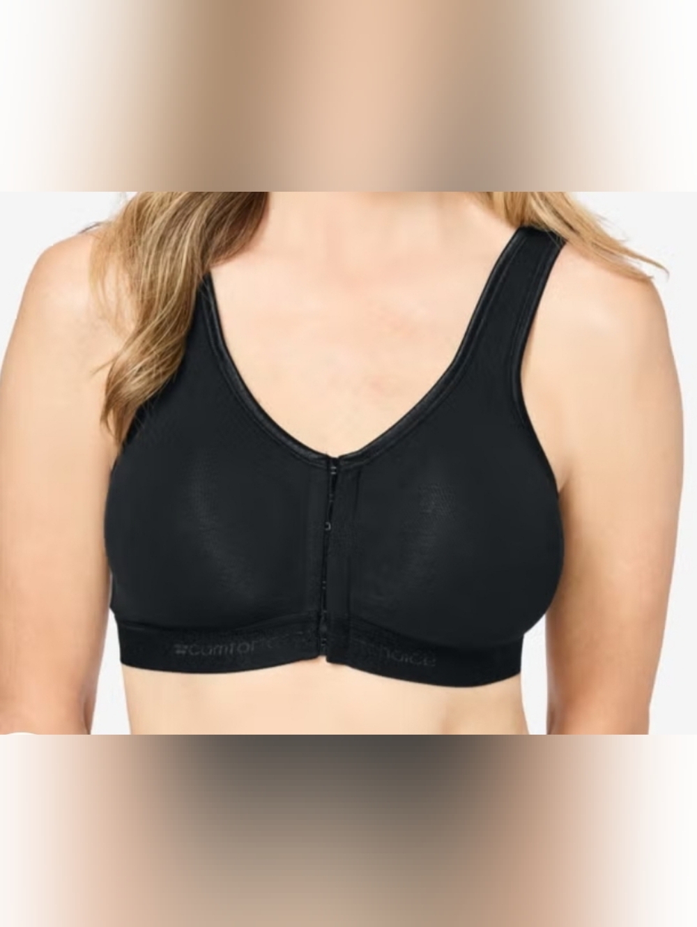 Comfortable Front-Close Black Wireless Bra